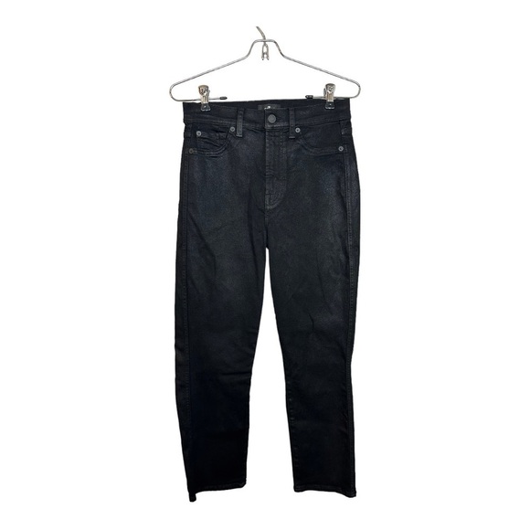 7 For All Mankind High waist Cropped Straight Jeans 26 - Picture 3 of 9